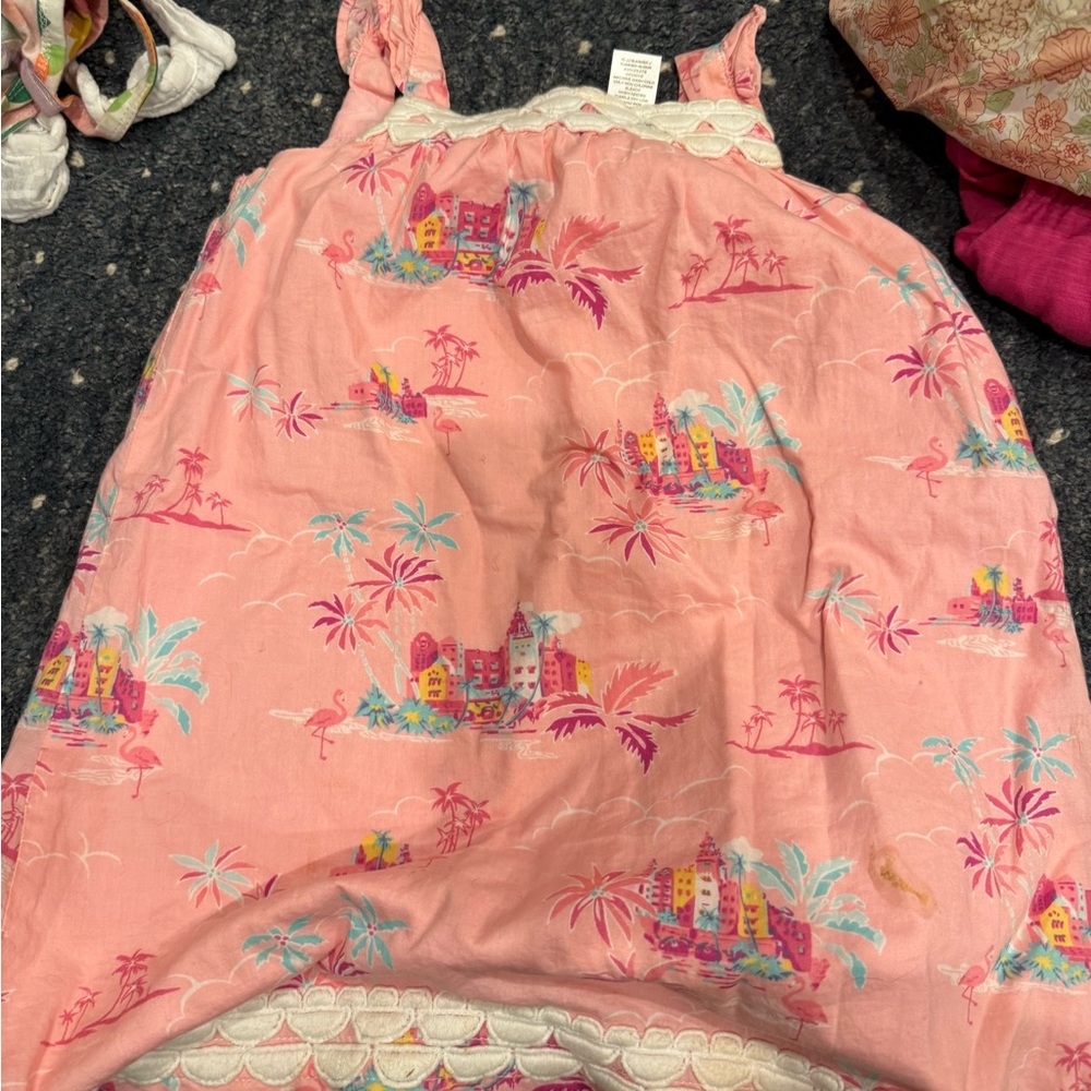 Janie and Jack Pink Tropical Nightgown